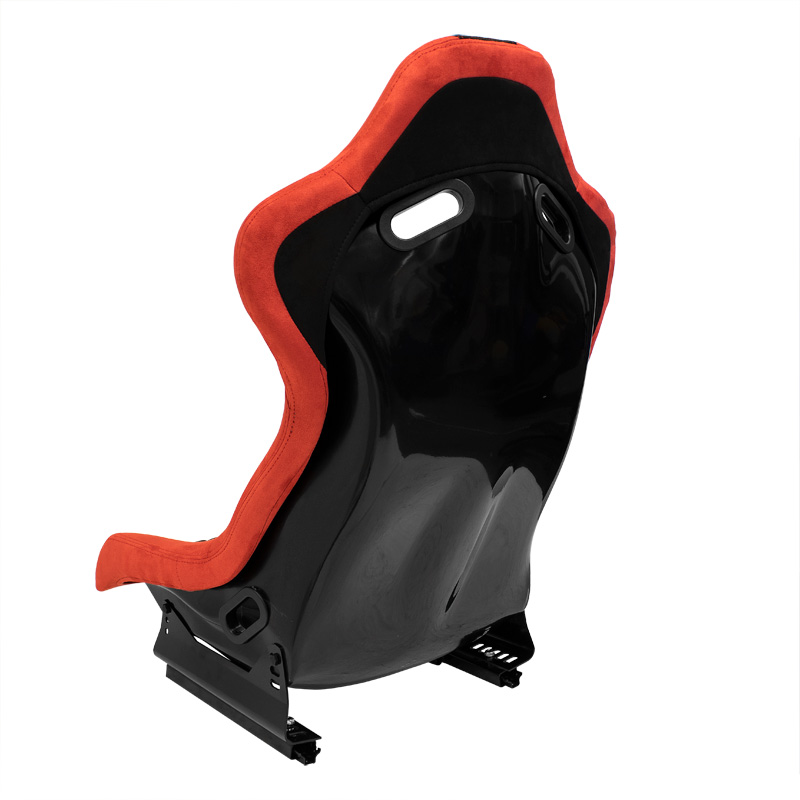 Siège baquet 'LV' - Noir/Rouge - Dossier fixe en polyester - incl. glissières