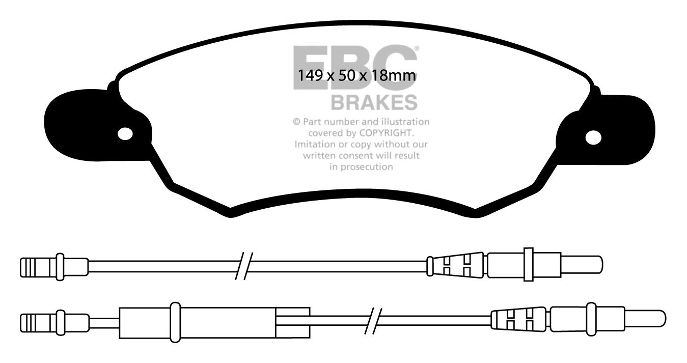 EBC Brakes CITROEN C5 1.8 Sedan 2001-2008 Remblokken voorzijde