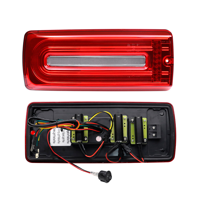 Set de Feux Arrière LED sur mesure pour Mercedes Classe-G W463 G500/G550/G55/G63 AMG 1999-2018 - Rouge/Clair - incl. Feux Dynamiques