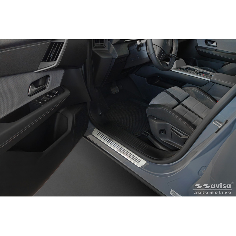 Avisa Seuils de portes inoxydable sur mesure pour Opel Grandland (EV) 2024- 'Lines' - 4-pièces