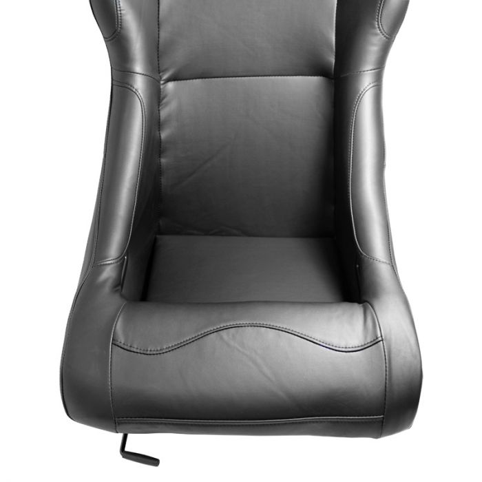 Siège baquet 'BW' - Simili Cuir Noir - Dossier fixe - incl. glissières
