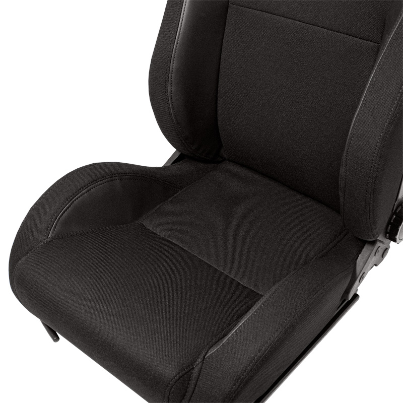 Siège baquet 'MR' - Simili Cuir Noir + Noir Textile Pine - Dossier réglable - incl. glissières