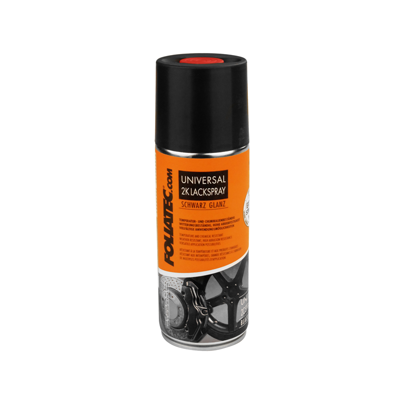 Foliatec Universal 2C Spray Peinture - noir brillant 1x400ml
