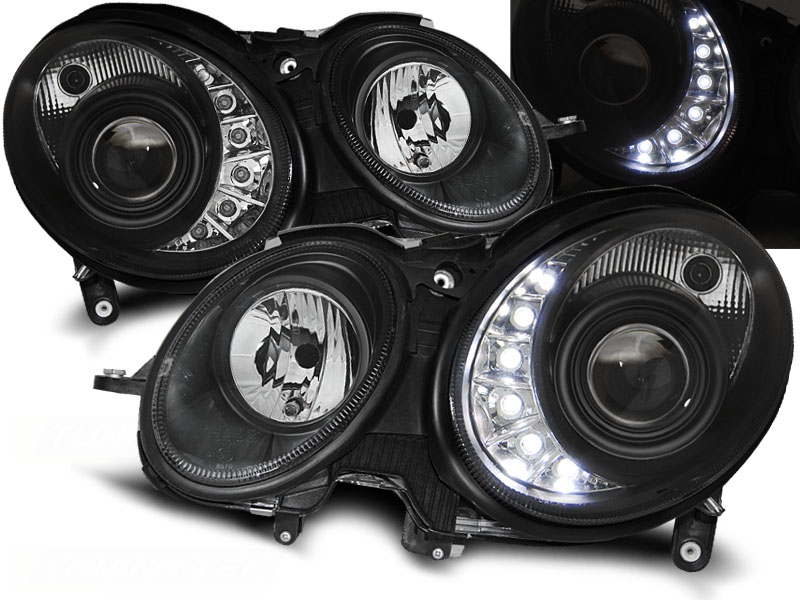 Headlights Mercedes E-Class W211 black 02-06