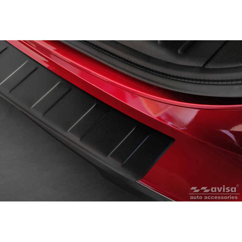 Protection de seuil arrière inox noir mat sur mesure pour Mazda CX5 II 2017- incl. Facelift 'Ribs'