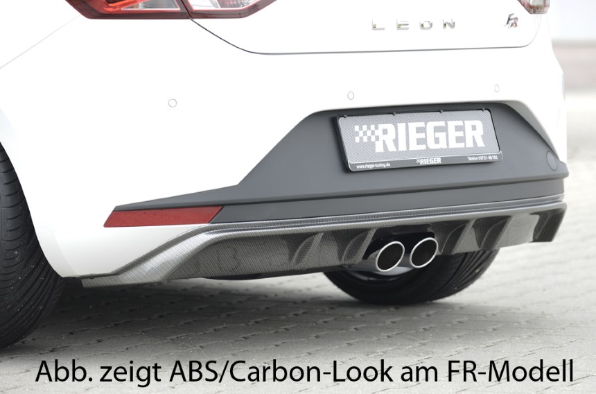 Diffuser Seat Leon F5 Rieger dubbele uitlaat midden glans zwart