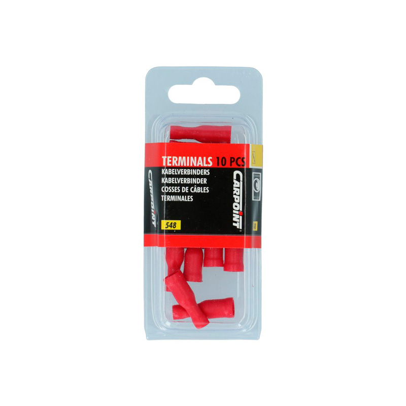 Carpoint Cosses Cylindriques Femelles 548 Blister Rouge 10-pièces