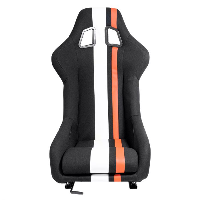Siège baquet 'MO' - Noir/Rouge/Blanc - Dossier fixe en polyester - incl. glissières