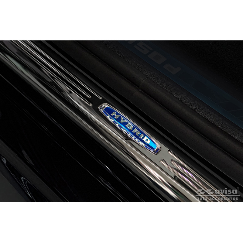 Seuils de portes inoxydable noir sur mesure pour BMW X6 G06 2019- 'Hybrid' - 4-pièces