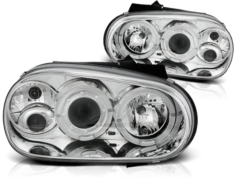 Phares VW Golf IV Angel Eyes chrome
