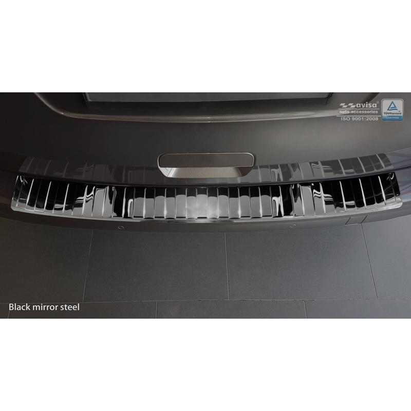 Protection de seuil arrière inox Noir-Chromé sur mesure pour Citroën Spacetourer / Peugeot Traveller / Toyota Proace Verso 2016- 'Ribs'