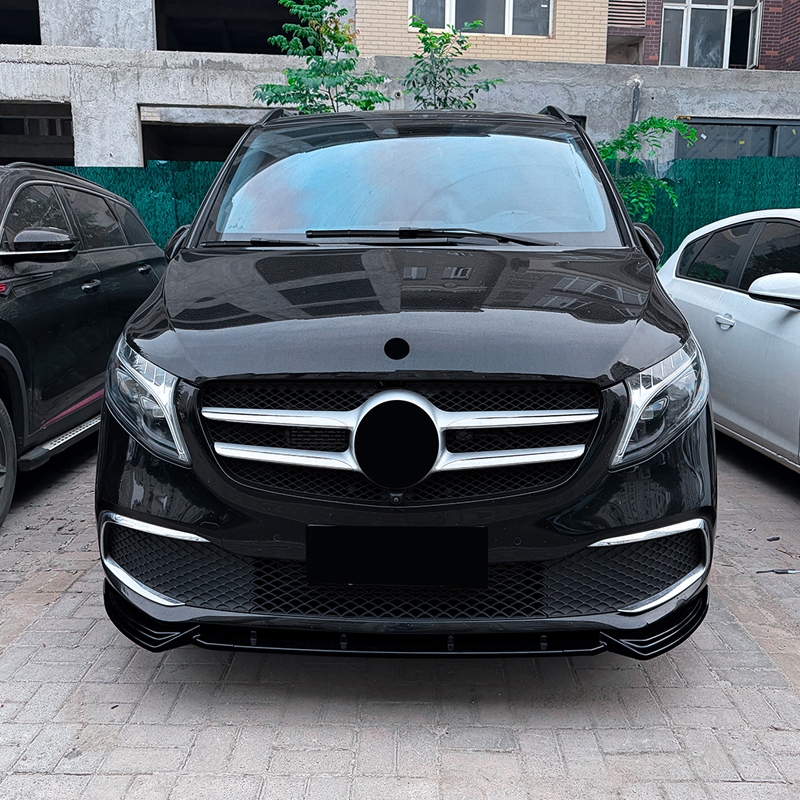 Spoiler avant sur mesure pour Mercedes Classe-V (W447) SE 2019-2023 (ABS Noir luisant)