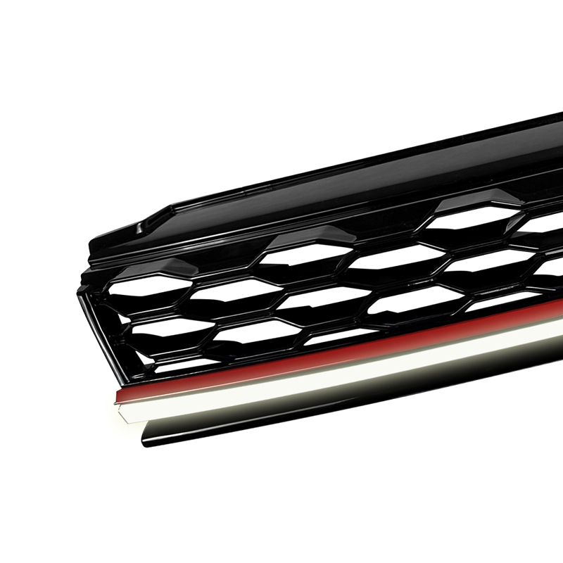 Grill en Optique-GTI avec Bande-LED sur mesure pour Volkswagen Golf VII (7.5) HB/Variant Facelift 2017-2020