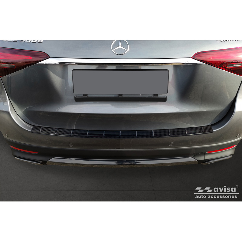 Protection de seuil arrière carboné 3D sur mesure pour Mercedes GLE II (W167) Facelift 2023- Excl. AMG Line 'Ribs'