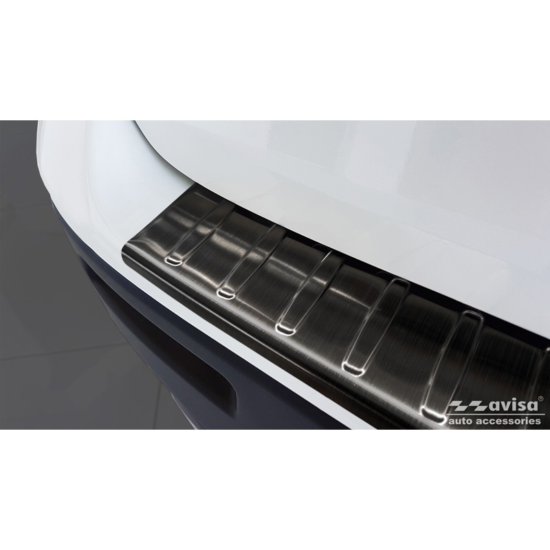 Protection de seuil arrière inox noir sur mesure pour Suzuki Vitara II 2015-2018 & FL 2018- inkl. Hybrid 'Ribs'