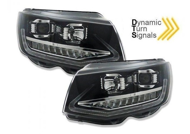 Koplampen passend voor VW T6 Multivan/Transporter FULL LED Dynamic Tube Black