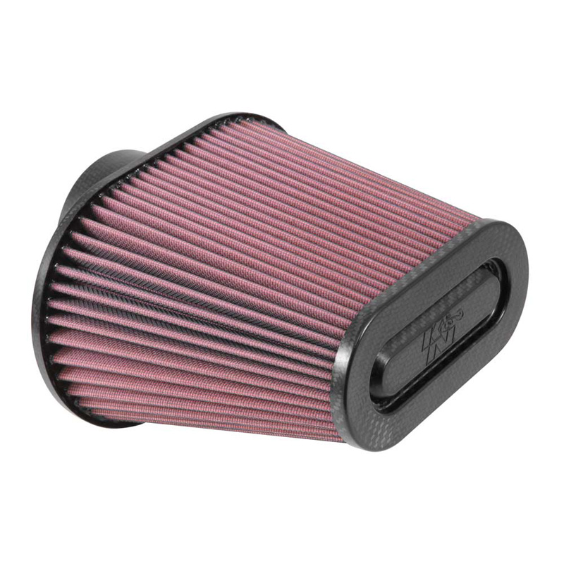 K&N Filtre à Air universel - Capot en fibre de carbone - 94mm raccord, 222mm x 140mm base, 162mm x 54mm du haut, 178mm hauteur (RP-5285)