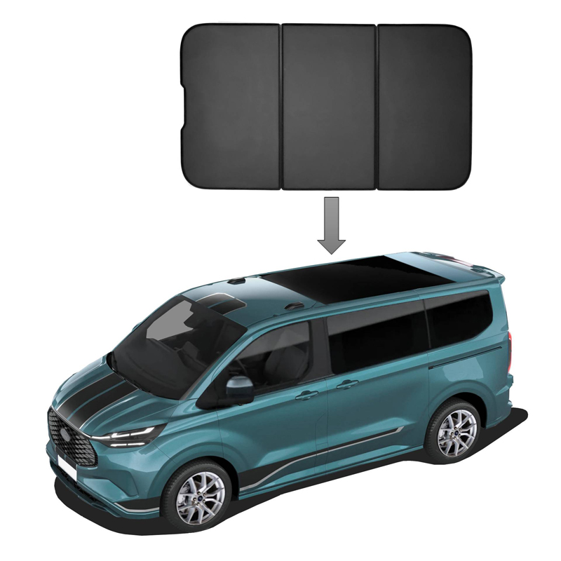 SunClip Pare-Soleil pour Toit Panoramique sur mesure pour Volkswagen T7 Caravelle (L1) 2024- & Ford Tourneo Custom (L1) 2023-