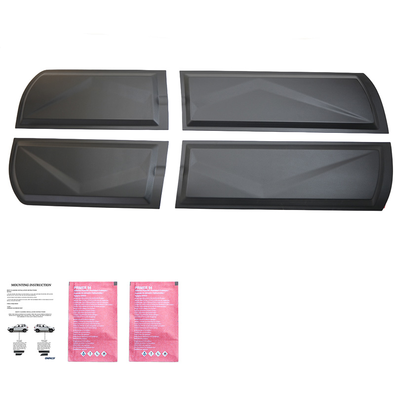 Oneway Jeu de baguettes de porte sur mesure pour Nissan Navara D40 2005-2010 - Noir mat