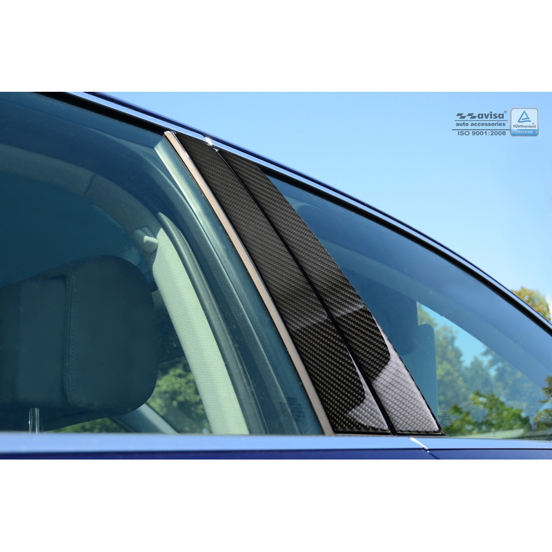 Couvertures de piliers-B sur mesure pour Audi A3 8V Sedan 2016- Noir Carbone