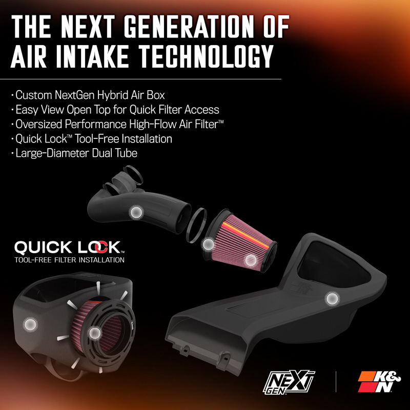K&N NextGen d'admission d'air froid  sur mesure pour Ford F150 5.0L V8 2015- (50-2591)