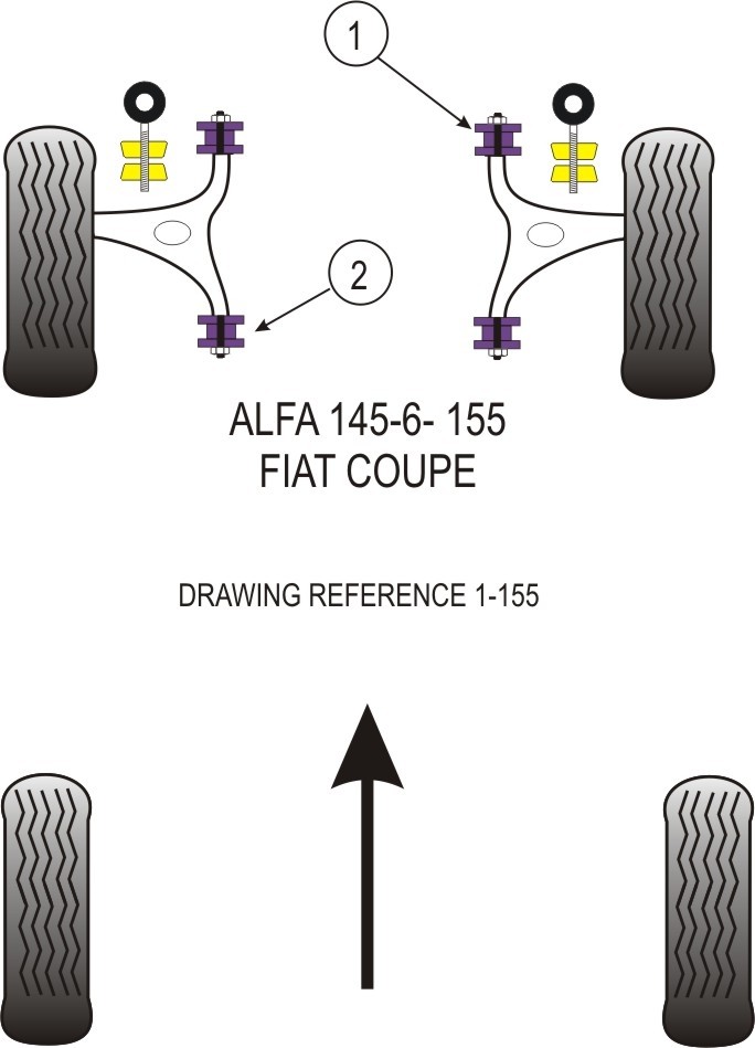 Alfa Romeo Spider, GTV 2.0 & V6  Front Lower Wishbone Front Bush