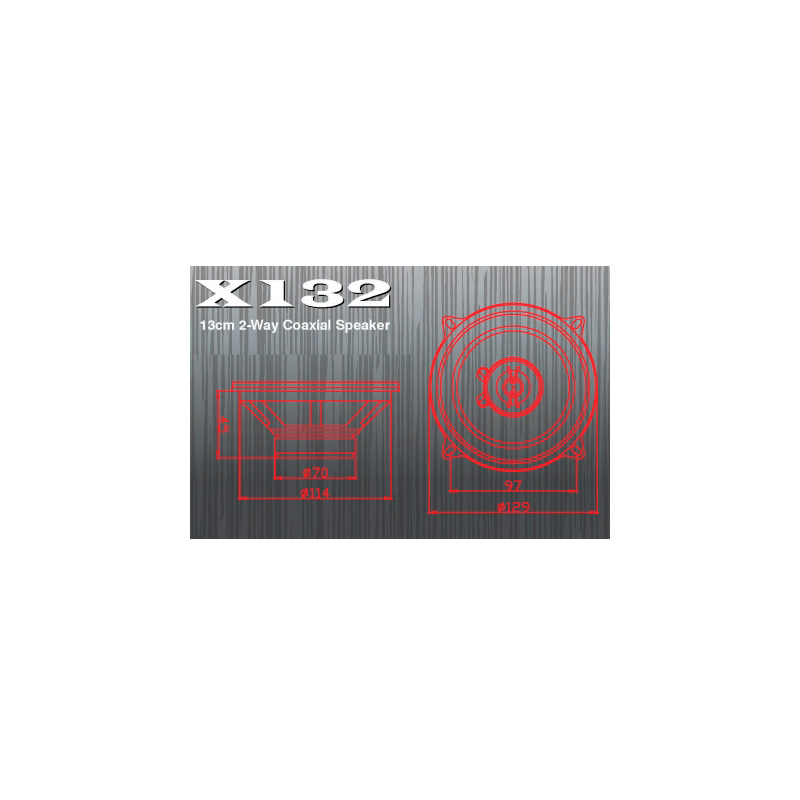 Excalibur X132 - 5.25'' (13cm) 2-voies Coaxial 300W Haut-parleurs de voiture