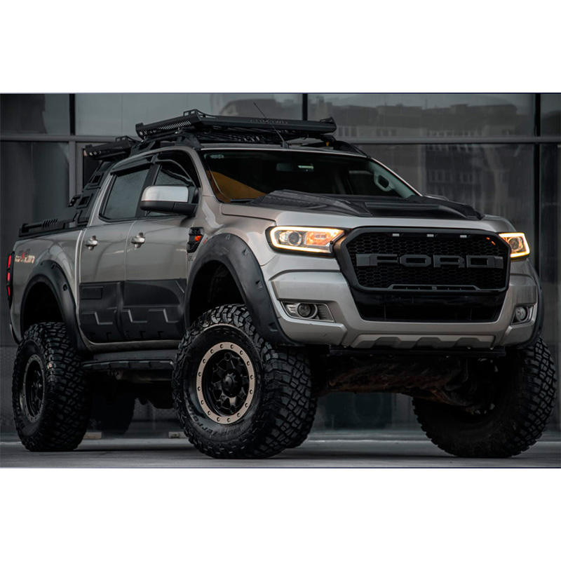 Jeu de baguettes de porte sur mesure pour Ford Ranger T6/T7/T8 2012-2022 (Jumbo) - Noir brillant