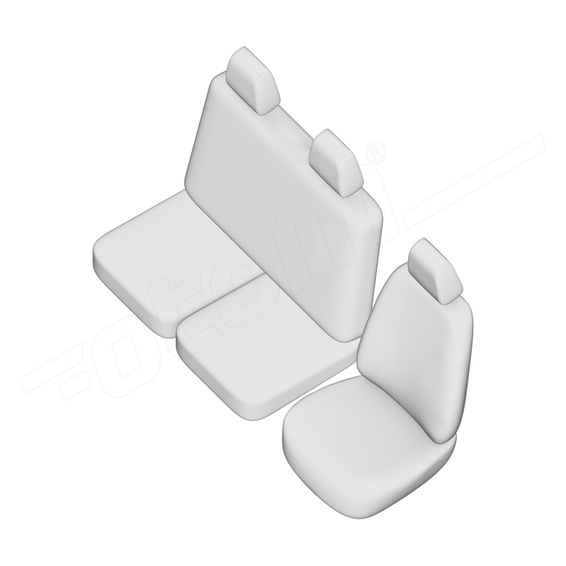 New York Design Housses de siège en cuir artificiel 2+1 sur mesure pour Ford Transit Custom 2023- (Fond de banquette divisée)