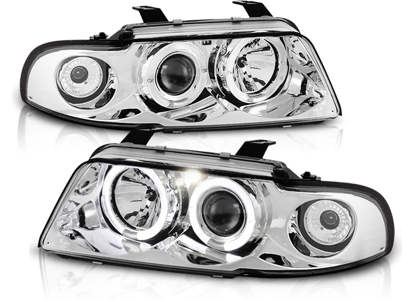 Phares Audi A4 95-99 Angel Eyes chrome