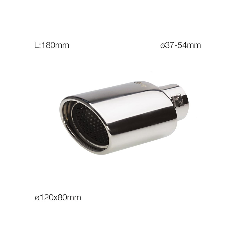 Simoni Racing Embout d'Échappement Ovale Inox - 119x76xL178mm - Montage ->55mm