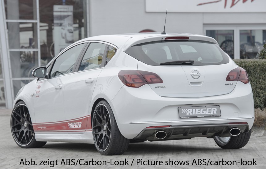 Achterdiffuser Opel Astra J Rieger uitlaat links + rechts glans zwart