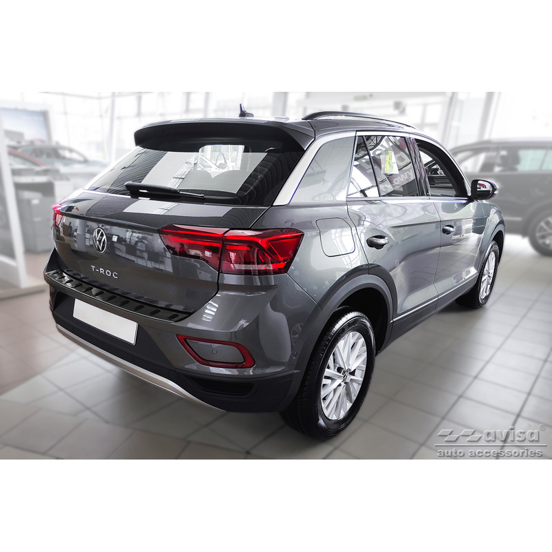 Protection de seuil arrière inox noir sur mesure pour Volkswagen T-Roc & T-Roc Cabrio 2017-2022 & Facelift 2022- 'STRONG EDITION'