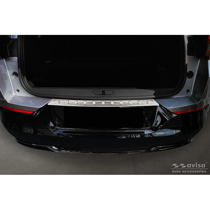 Protection de seuil arrière inox sur mesure pour Opel Grandland X Facelift 2021- 'Ribs'