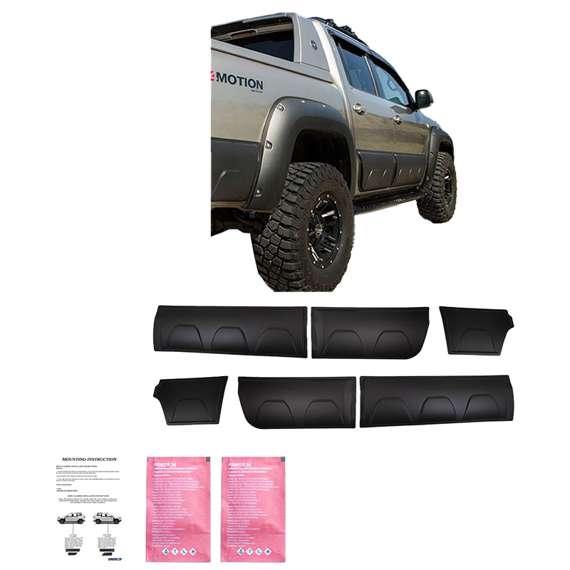 Jeu de baguettes de porte sur mesure pour Volkswagen Amarok MK1 2010-2022 - Noir mat