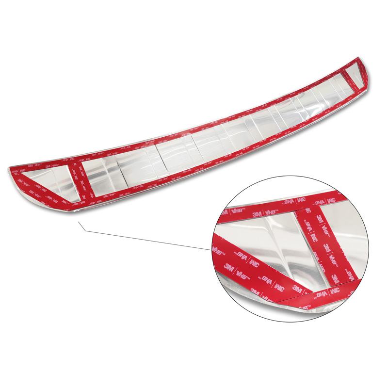 Protection de seuil arrière inox Chrome sur mesure pour Mercedes GLB (X247) incl. AMG 2019- 'Ribs'