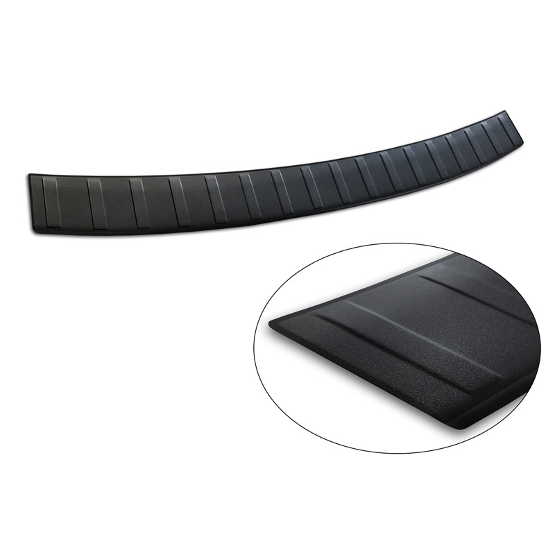 Protection de seuil arrière inox noir mat sur mesure pour Skoda Octavia III Combi (5E5) Facelift 2017-2020 'Ribs'