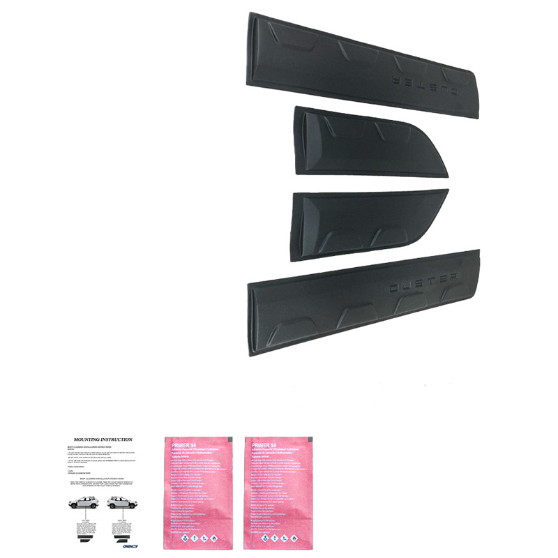 Jeu de baguettes de porte sur mesure pour Dacia Duster II 2018-2024 (Off-Road) - Noir mat