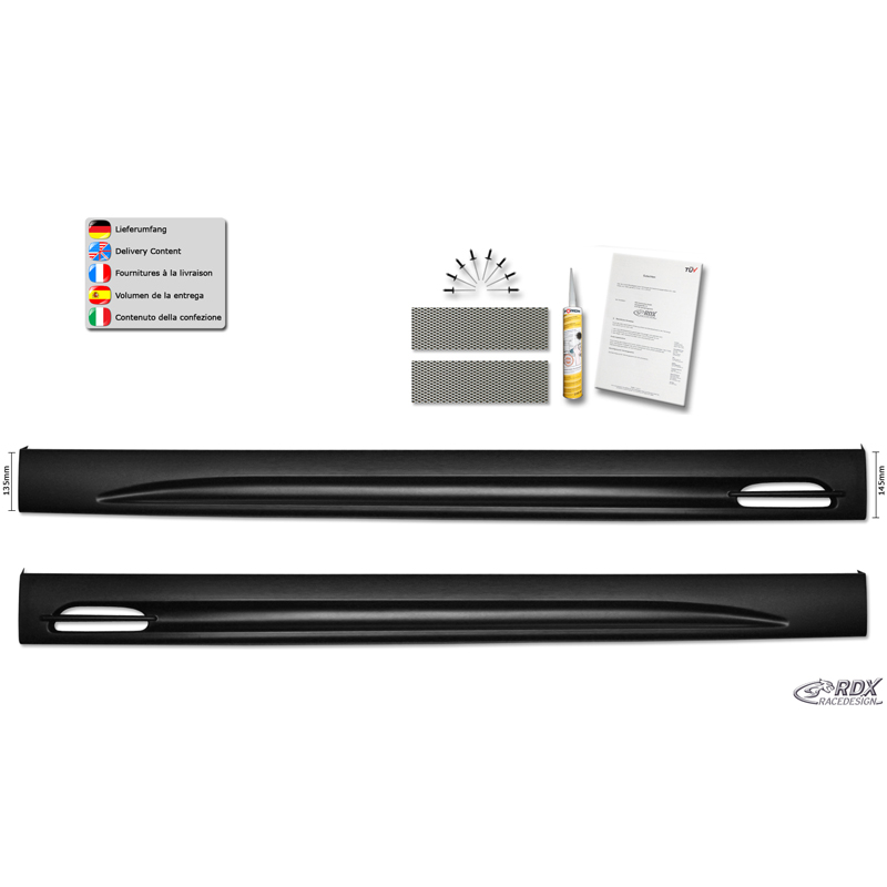 Jupes latérales sur mesure pour Volkswagen Up! / Seat mii / Skoda Citigo 'GT-Race' (ABS)