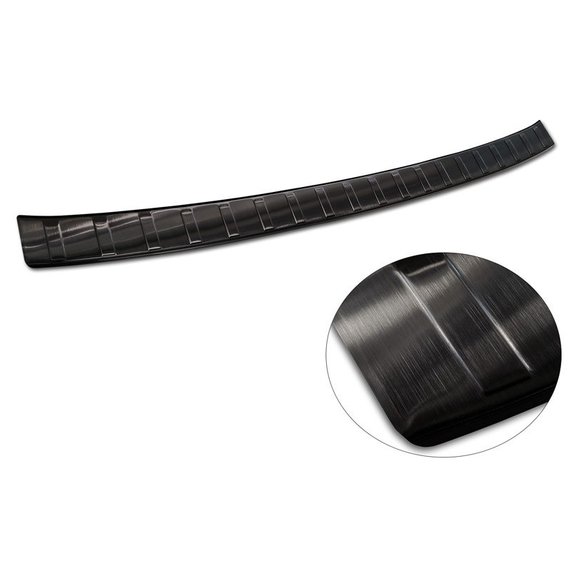 Protection de seuil arrière inox noir sur mesure pour BMW X1 U11 / U11 xLine 2022- 'Ribs'