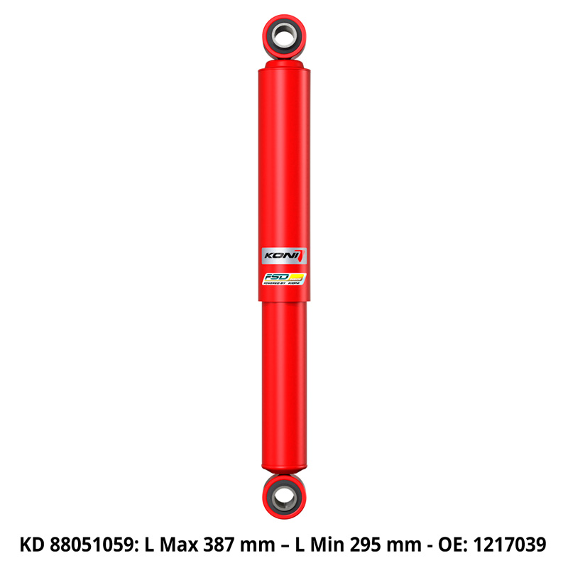 KONI Amortisseur Special Active sur mesure pour Fiat Ducato based campers: Adria/Carthago/Hymer 2006- - Essieu arrière - Lmin: 295mm - Lmax: 387mm (8805-1059)