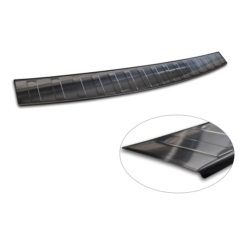 Protection de seuil arrière inox noir sur mesure pour Mercedes EQE SUV (X294) 2022- 'Ribs'