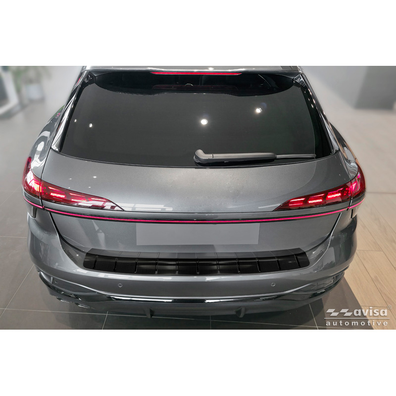 Avisa Protection de Seuil de Coffre Acier Inox sur mesure pour Audi A6 (C9) Avant S-Line 2025- - Noir