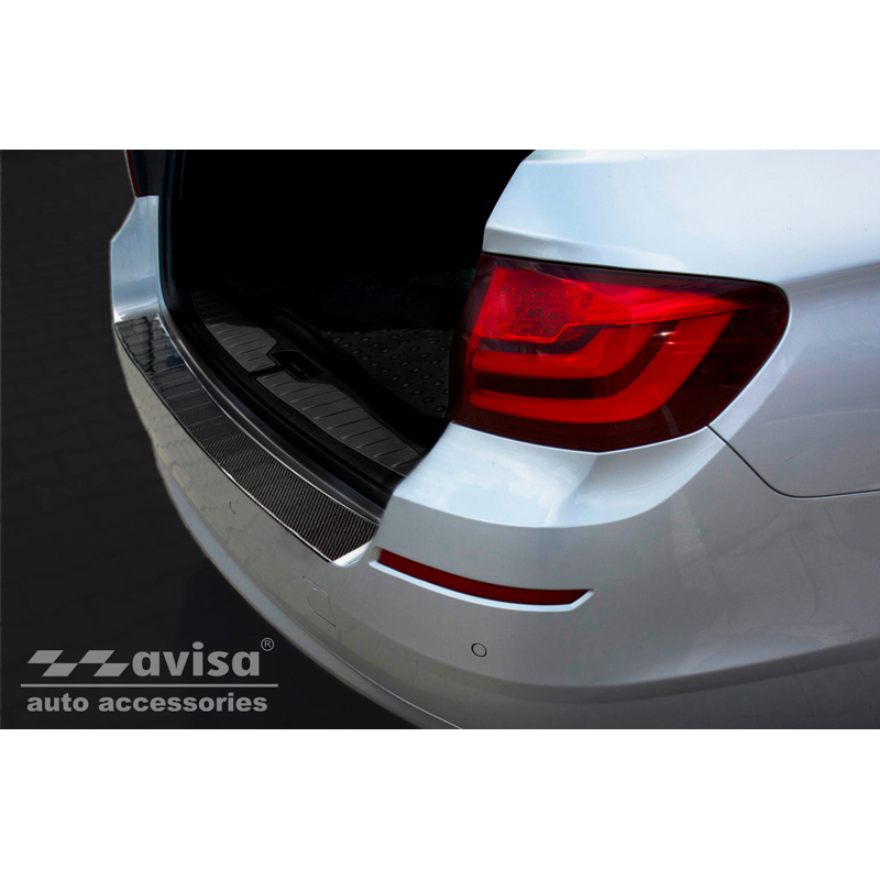 Protection de seuil arrière carboné 3D sur mesure pour BMW Série 5 F11 Touring 2010-2016 'Ribs'