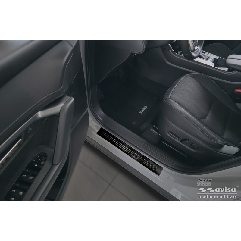 Avisa Seuils de portes inoxydable noir sur mesure pour Mazda CX-5 III 2025- - 'Lines' - 4-pièces