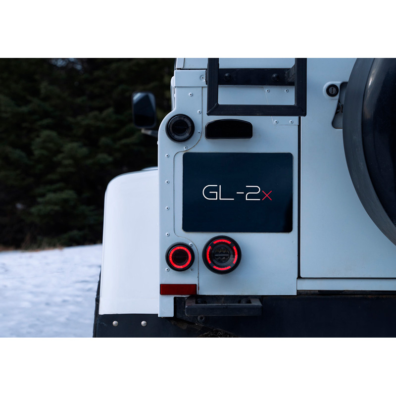 Glohh GL-2x Feux Arrières LED sur mesure pour Landrover 90/110 1983-1990 & Defender (LD) 1990-2016 - Noir (6-pièces)