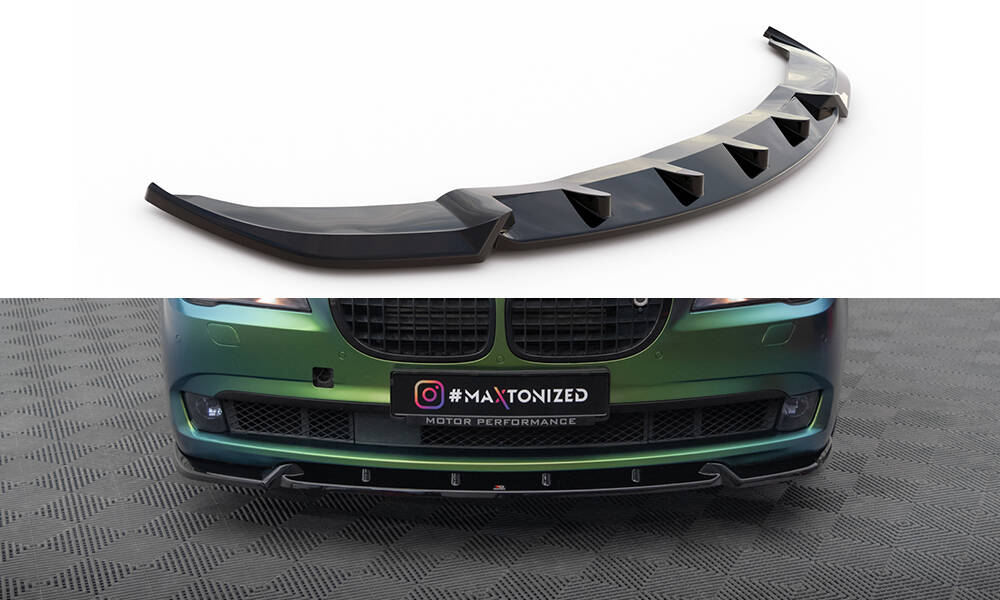 Voorspoiler V.2 BMW 7 Serie F01 Maxton Glans Zwart