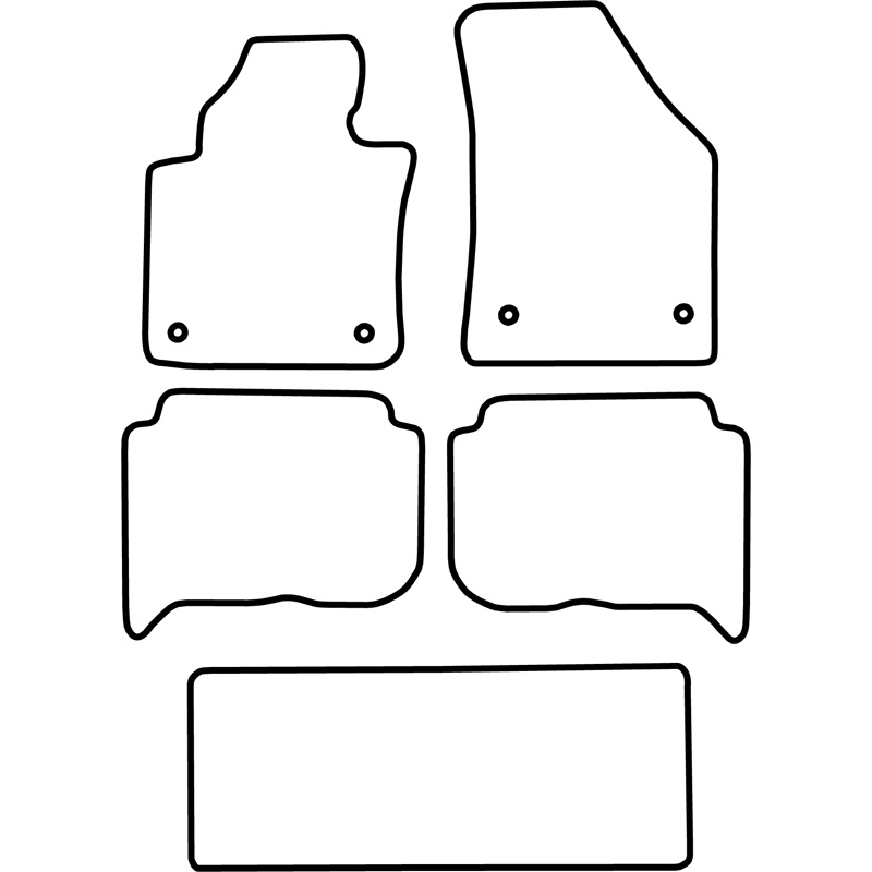 Set de tapis de sol sur mesure pour Volkswagen Touran 2003-2007 (7-Personnes)