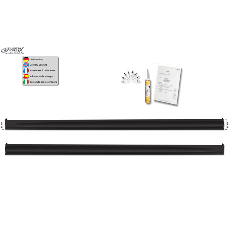 Jupes latérales sur mesure pour Volkswagen Transporter T6 2015- (empattement court) 'Edition' (ABS)