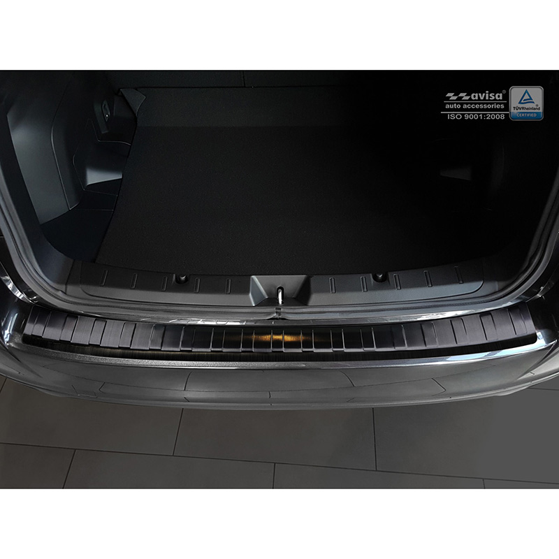 Protection de seuil arrière inox noir sur mesure pour Subaru Impreza V (GT) 5-portes 2017- 'Ribs'